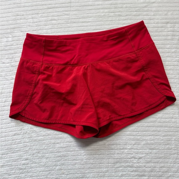 lululemon athletica Women's Bold Red Athletic Shorts - Picture 5 of 5